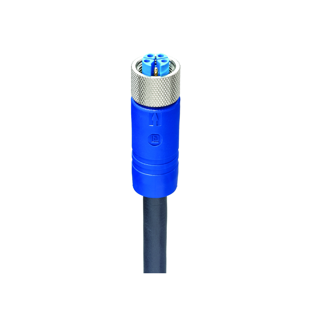 M12 K-coded female blue body PUR black